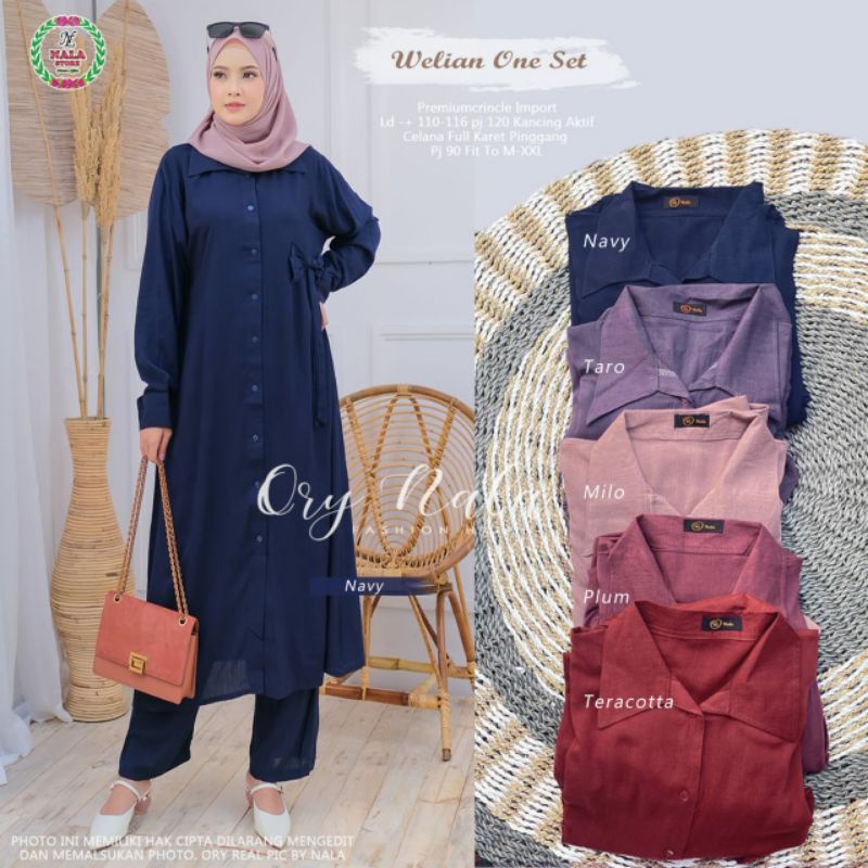 SETELAN LONG TUNIK PLUS CELANA KULOT. SET WANITA LONG TUNIK