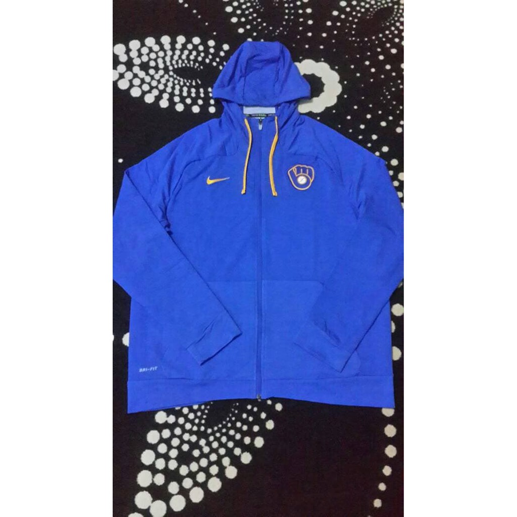 JAKET NIKE/MILWAUKEE BREWERS FULL-ZIP HOODIE 100% ORIGINAL