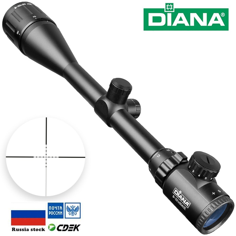 DIANA 8-32X50 Tactical Rifle Optics Red Dot Green Sniper Scope Compact Riflescopes Hunting Sight