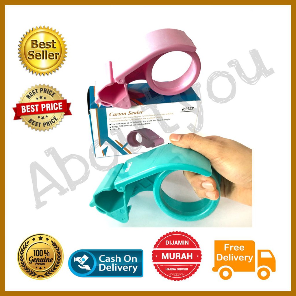 

Dispenser Lakban Warna PASTEL Soft Color pemotong Lakban 2 inch Tape Cutter UNIK