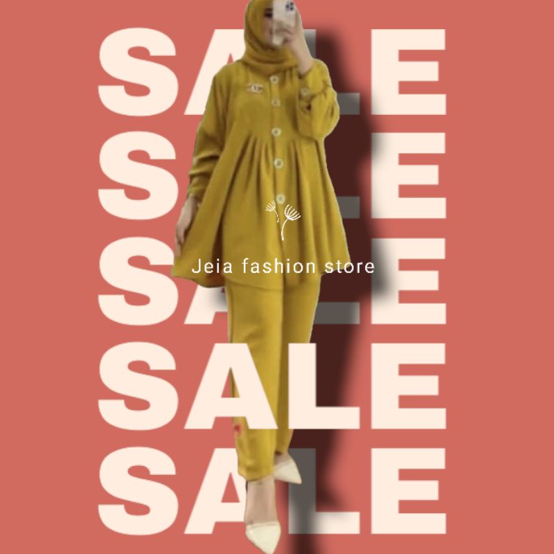 ZIVA SET || ONE SET ZIVA CRINKLE AIRFLOW || SETELAN WANITA POLOS || OOTD KEKINIAN || ZIVA SET || ZIV