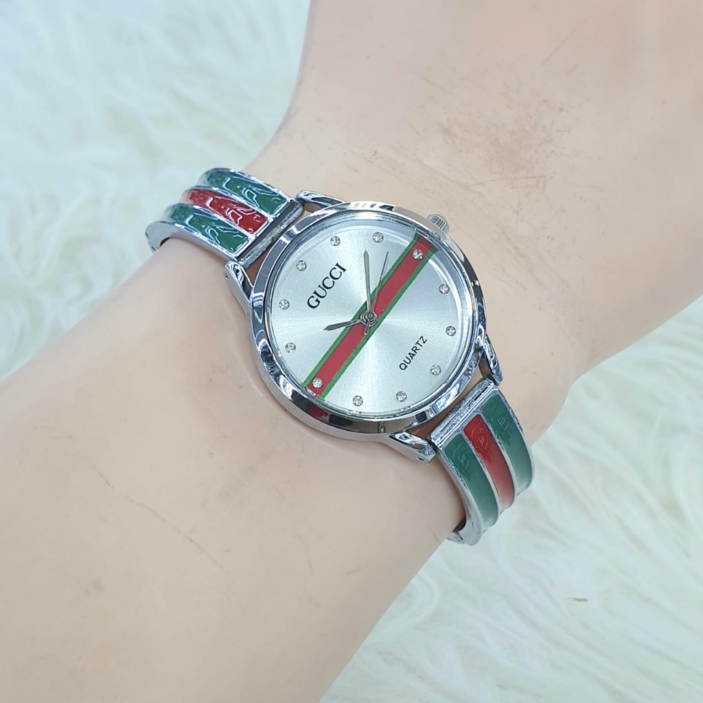 Jam Tangan Wanita Kasual Permata Diamond Strap Mika Steel GU-19