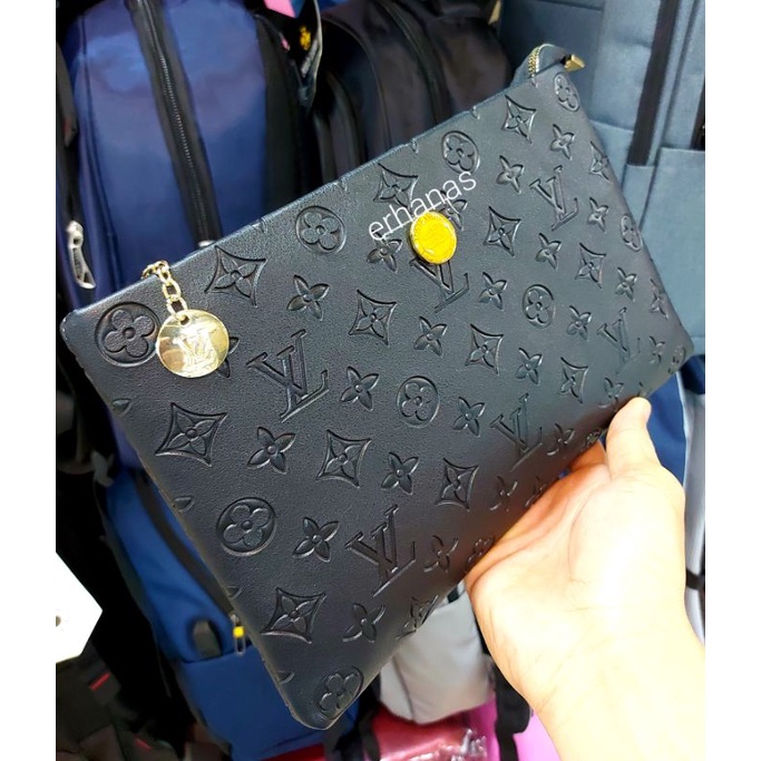 CLUTCH LV HITAM TAS WANITA DOMPET BESAR 1R CTR