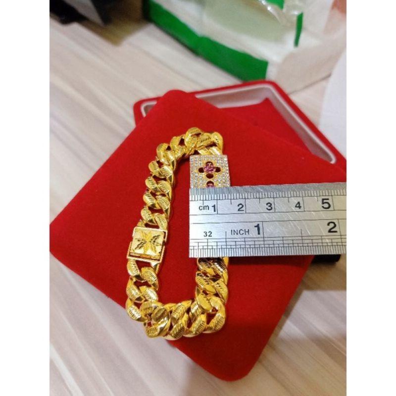 GELANG RANTE SISIK NAGA PERAK 925 LAPIS EMAS 24K MODEL CORR KEMBANG