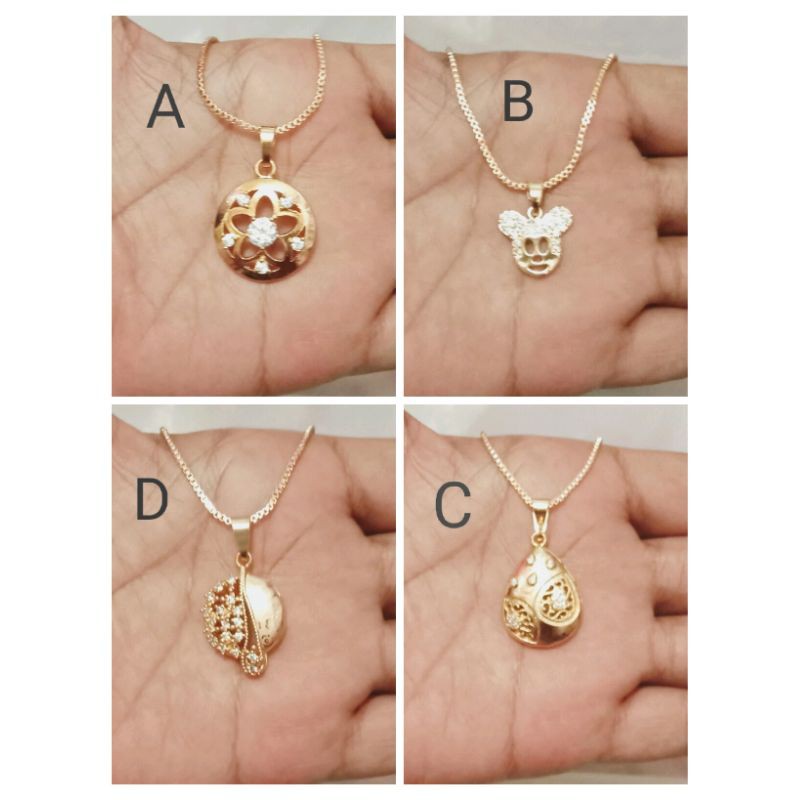 SL22. Kalung xuping wanita lapis emas dgn mata zircon UK 45 cm itali