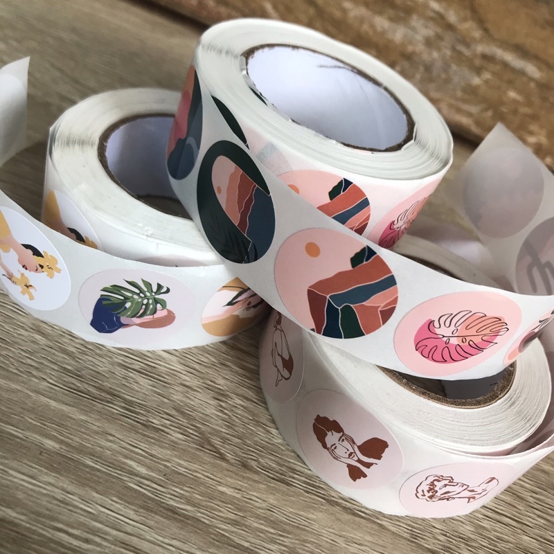 Jual 24pcs Sticker Aesthetic / Stiker Segel / Circle Sticker / Girl