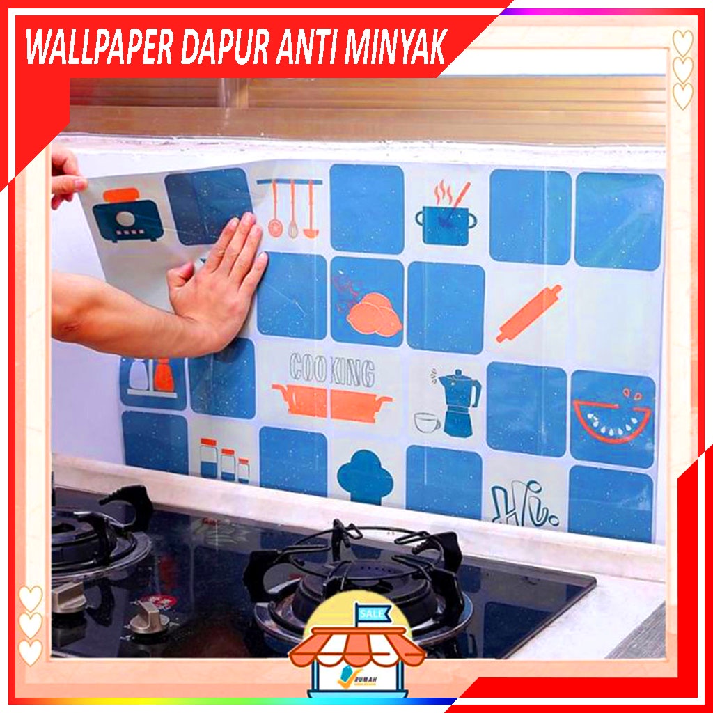 Wallpaper Stiker Dapur Anti Minyak Anti Air Anti Api / Stiker Dinding Dapur / Wall Sticker Aluminium