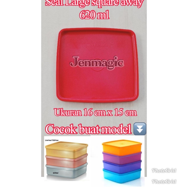 Tupperware sparepart seal / tutup large square away 620 ml/ 660ml (1)