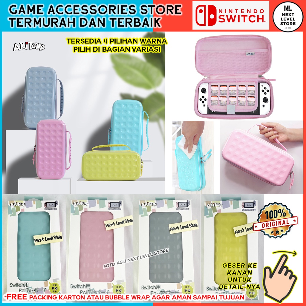 Akitomo Nintendo Switch OLED Premium Pouch Bag AKSW-162 ORIGINAL - Warna Pilih di VARIASI