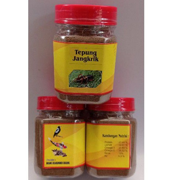 100g tepung jangkrik murni pakan burung kicau sugar gilder landak mini hamster gecko