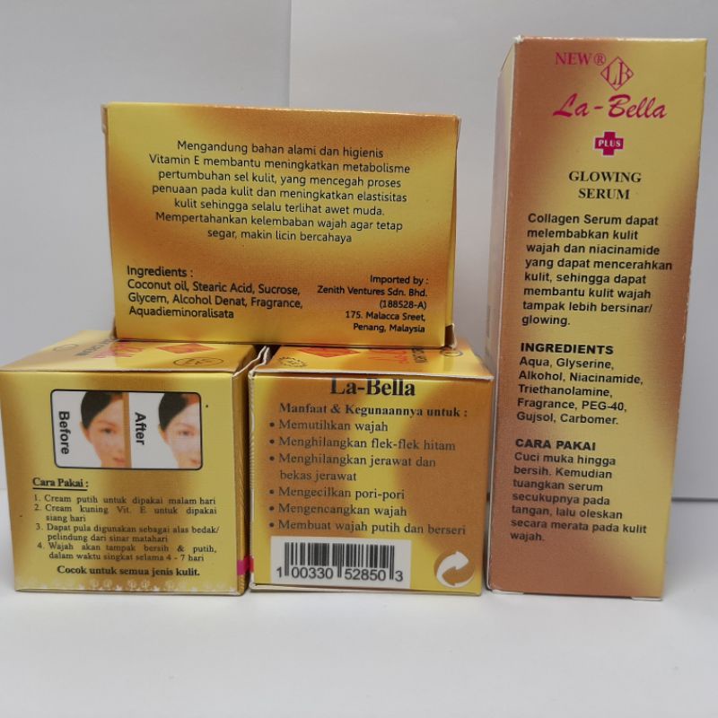 PAKET CREAM LABELLA ORIGIAL 4IN1 [Cream,sabun,serum]