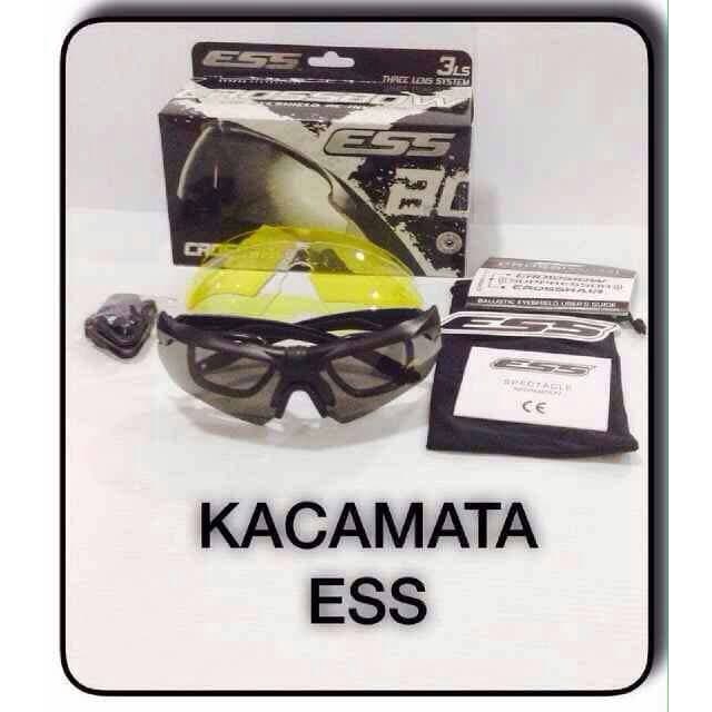 KACAMATA MILITARY, SAFETY GLASS, KACAMATA GOGGLE ESS CROSSBOW BLACK