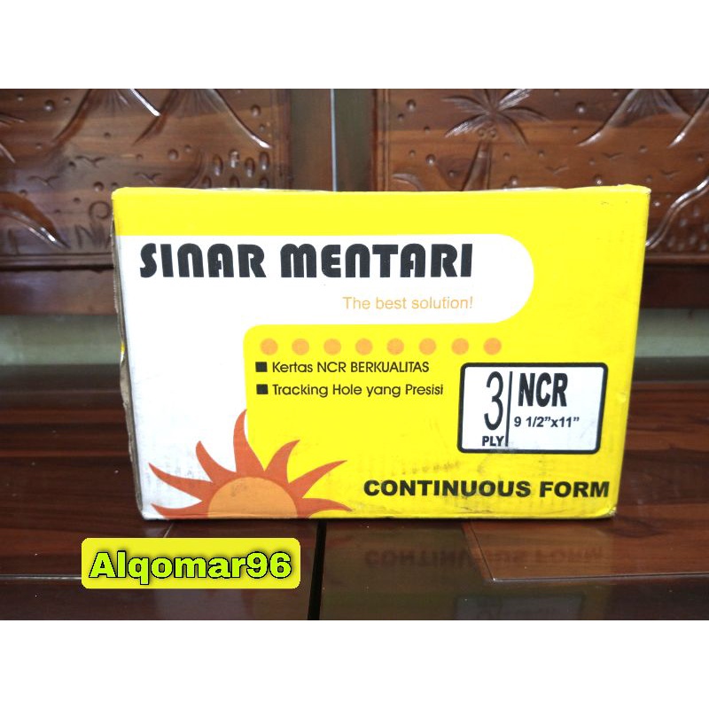 

CONTINOUS FORM SINAR MENTARI 3 PLY PRS/KERTAS KOMPUTER - KHUSUS GOSEND