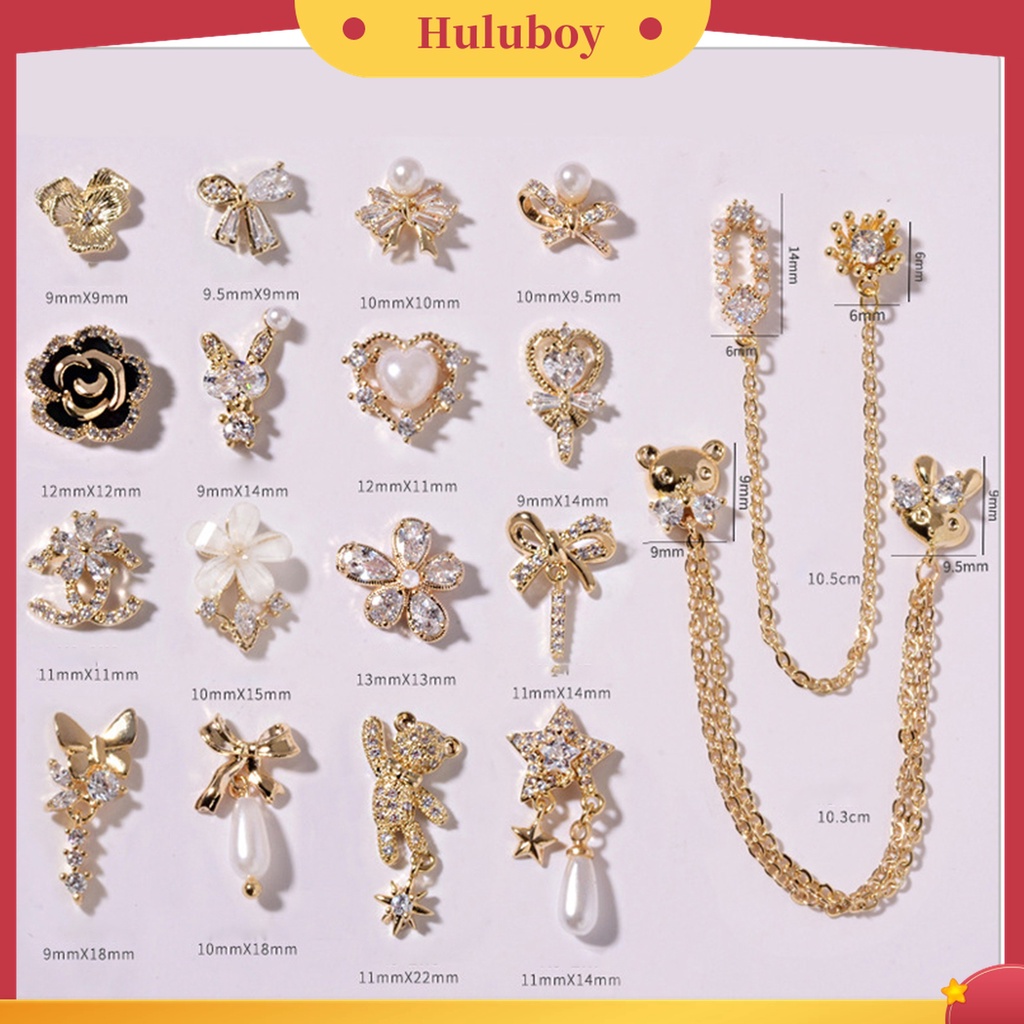 Huluboy Huluboy♡ Aksesoris Dekorasi Nail Art 3D Anti Jatuh Untuk Manicure