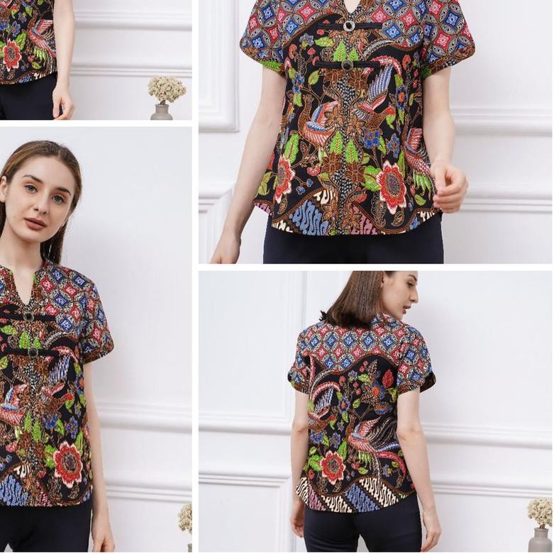❃ Atasan Batik / Atasan Batik Wanita / Atasan Batik Modern JUMBO / Atasan Batik Model Cheongsam ☇