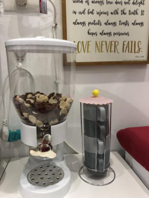 ✯☽ Double Barrel Cereal Machine Household Kitchen Supplies Round Grain Dispenser Cereal Storage Best