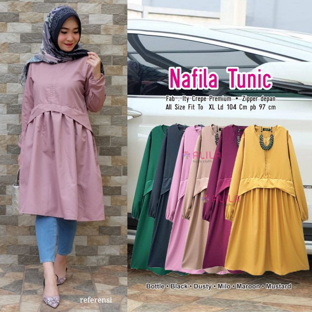 NAFILA TUNIK MATT ITY CREPE PREMIUM ORIGINAL BY ALILA