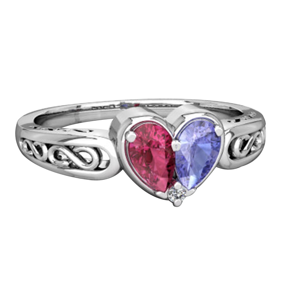 Hu Hu Hu Hu Hu Alat Bantu Pasang Kacamata♡ Cincin Wanita Hias Ruby Amethyst Imitasi Bentuk Hati Untuk Pernikahanhadiah Valentine