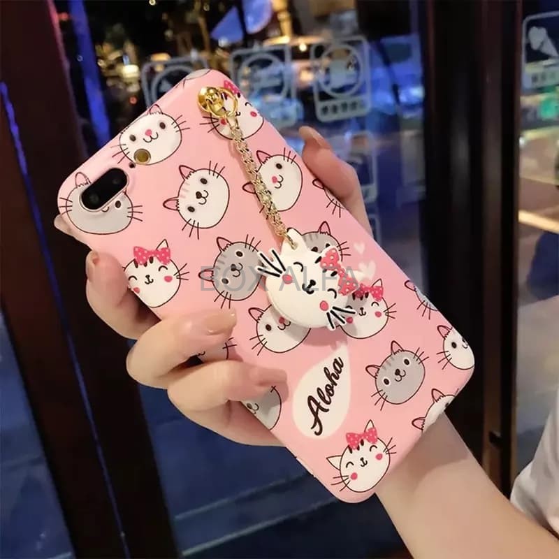 Case Samsung J7 Pro 2017 Softcase 3D Cat Kucing Hello Kitty Line Brown
