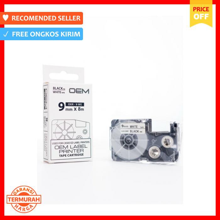 

Oem Tape Ez Label Casio 9Mm Black Ink White Oxr 9We