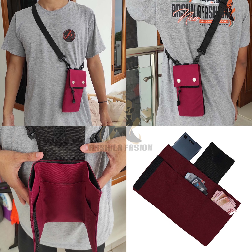 MORMON JRX Tas Selempang Pocket Tempat Hp Pria Wanita HP003