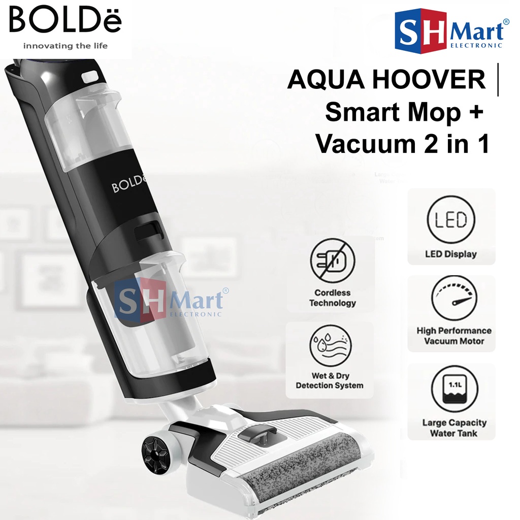 BOLDE AQUA HOOVER MOP + VACUUM 2 IN 1 LED DISPLAY GARANSI RESMI (MEDAN)