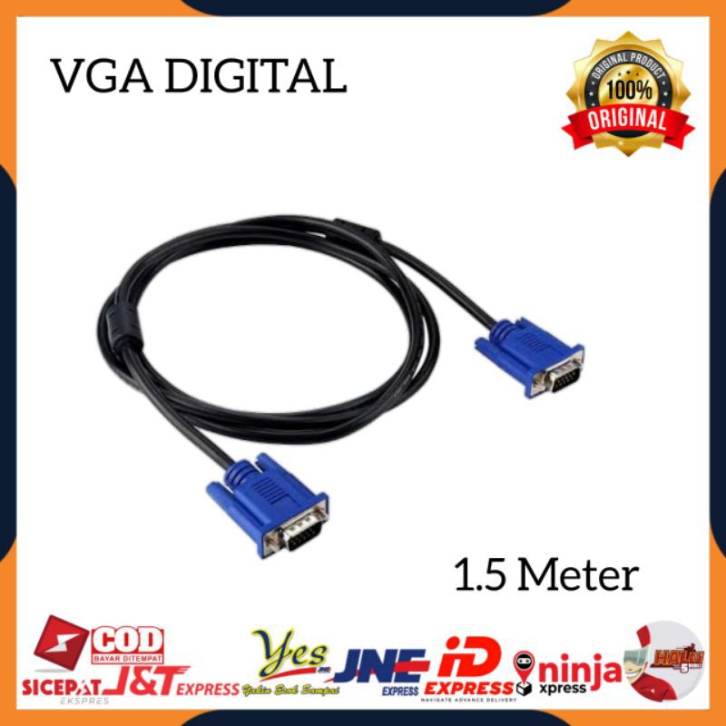 [COD] KABEL VGA MALE TO MALE UNTUK KE LAPTOP MONITOR PC TV LED PROYEKTOR VGA DIGITAL 1.5M 1.5 METER