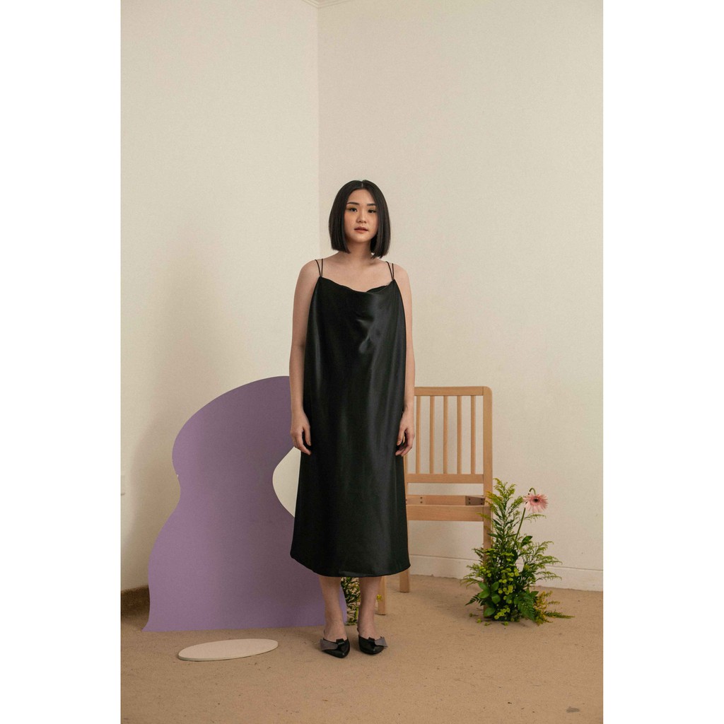 LEBIJOU - FINOLA SATIN DRESS IN BLACK
