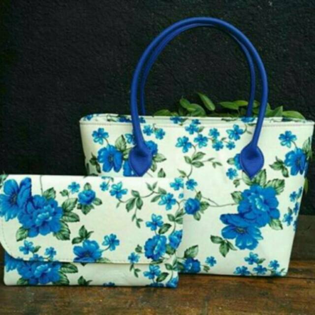 Tas flower set dompet