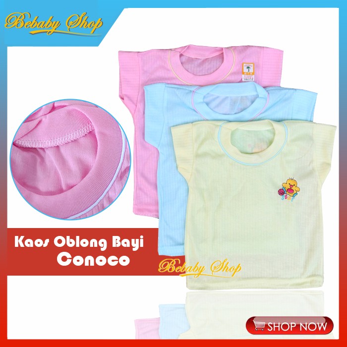 3pc Kaos Baju Oblong Harian Bayi Murah Pink Biru Kuning