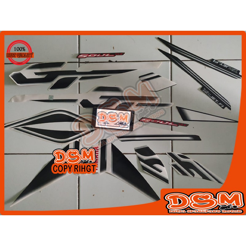 STICKER YAMAHA MIO SOUL GT 115 CC HITAM PUTIH / EMBLEM STRIPING YAMAHA MIO SOUL GT