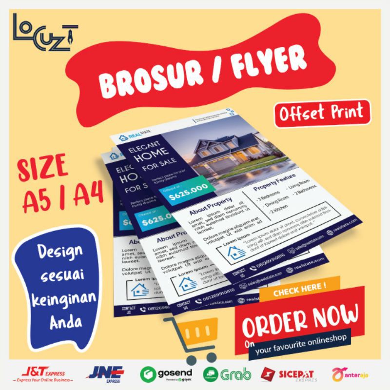 

PROMO Cetak Brosur / Flyer A5 / A4 OFFSET 2 sisi FULL Colour Art Paper 120gsm