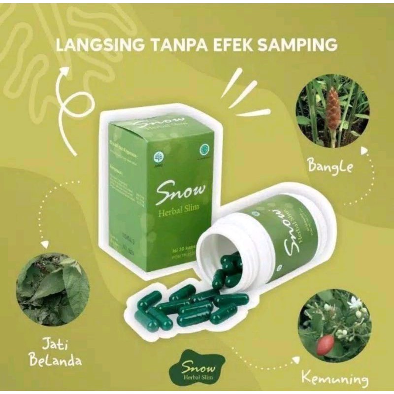 Obat Snow Herbal Slim BPOM Asli Pelangsing Penurun Berat Badan Diet & Detox Alami SHS Original Fast