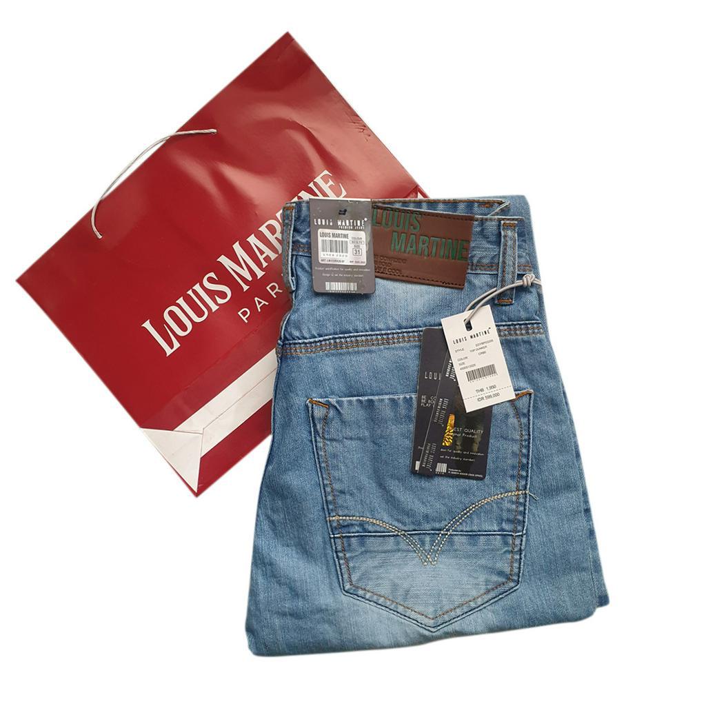 Louis Martine Pria Original Celana Jeans Size 28-38 Asli 100% Premium Standar Panjang Model Terbaru 2023