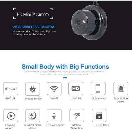 Home Security WIFI Camera Motion Detector Professional Wireless Easy Install Recording Plug And Play