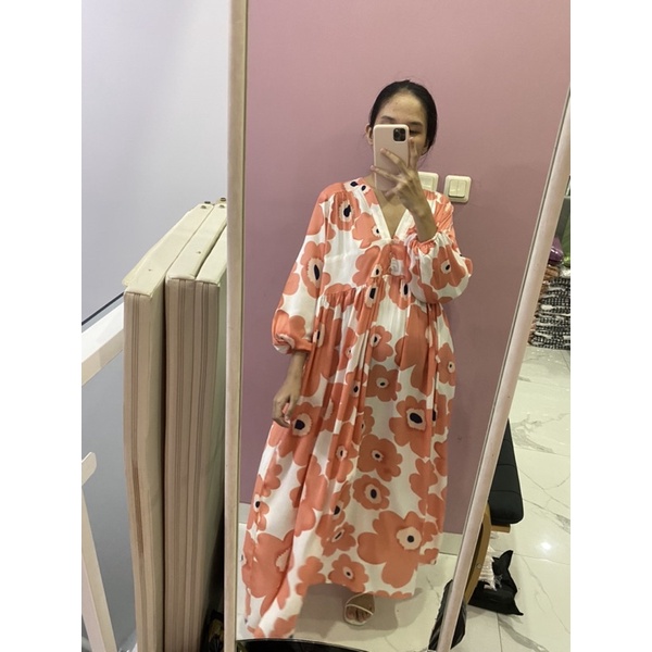 NABO - Sayonara Big Flower Salem Long Dress