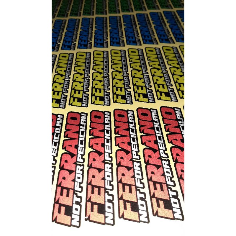 

custom stiker nama bahan pantul ukuran lebar 3cm x10cm print cutting