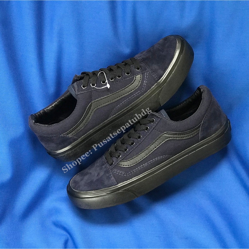 VANS OLDSKOOL NAVY BLACK SOL HITAM