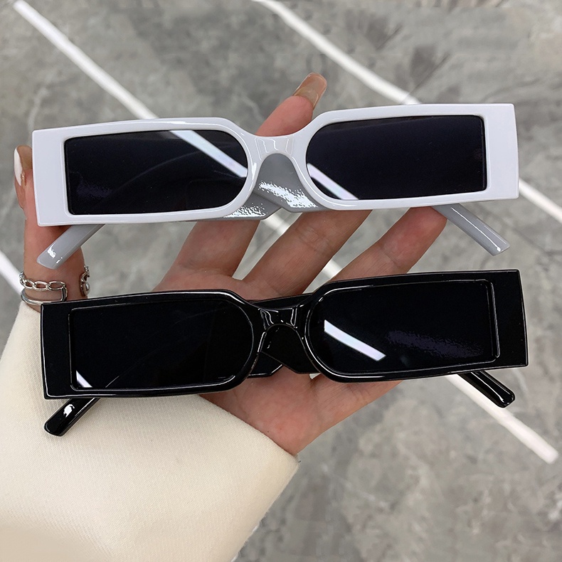 [Wanita &amp; Pria Fashion Hip Hop Rectangle Sunglasses] [Perlindungan UV Vintage Klasik Kacamata Matahari Untuk Mengemudi, Perjalanan, Memancing Dll..]