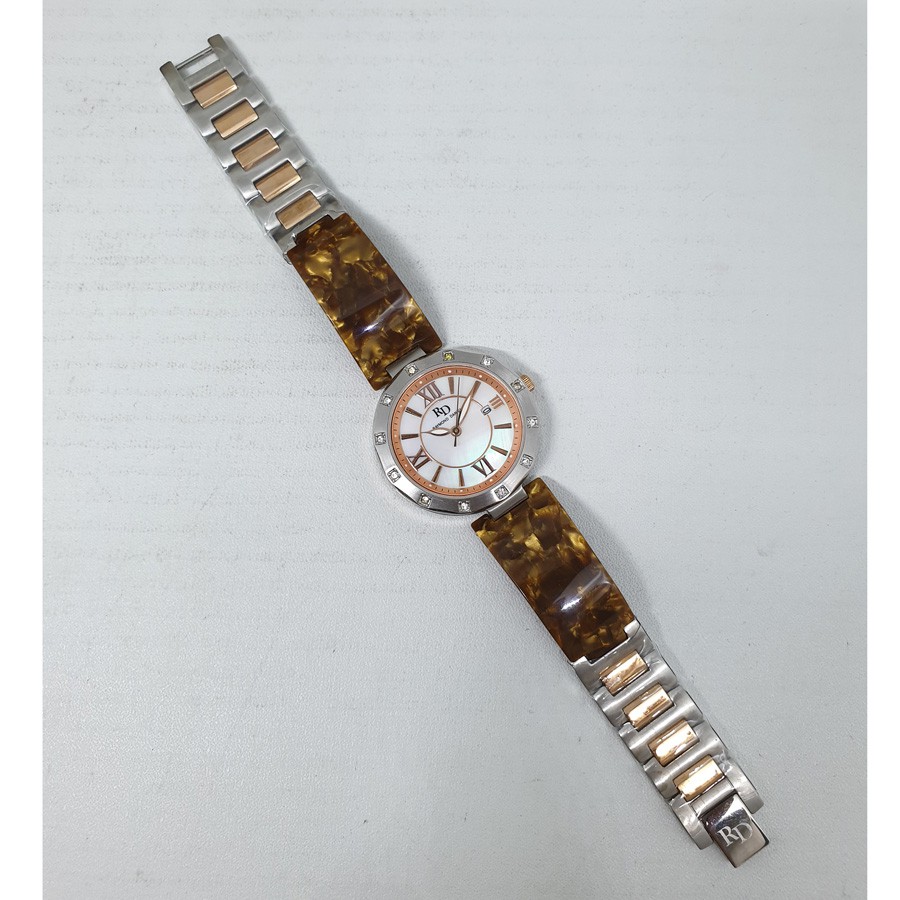 Raymond Daniel RD206 Silver Rosegold Akr.Coklat, Jam Tangan Wanita, Original