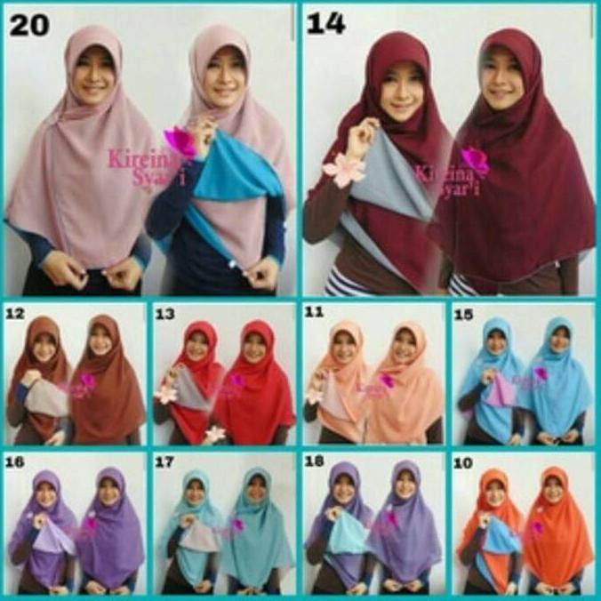 SEGIEMPAT JILBAB BOLAK BALIK\\u002F KERUDUNG DUA WARNA DOUBLE HYCON MURAH