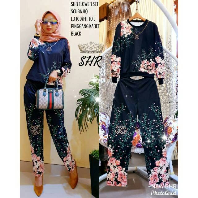 READY  ORI SHR SUPER  NEWWW SET CELANA FLOWER  HIGH QUALITY 