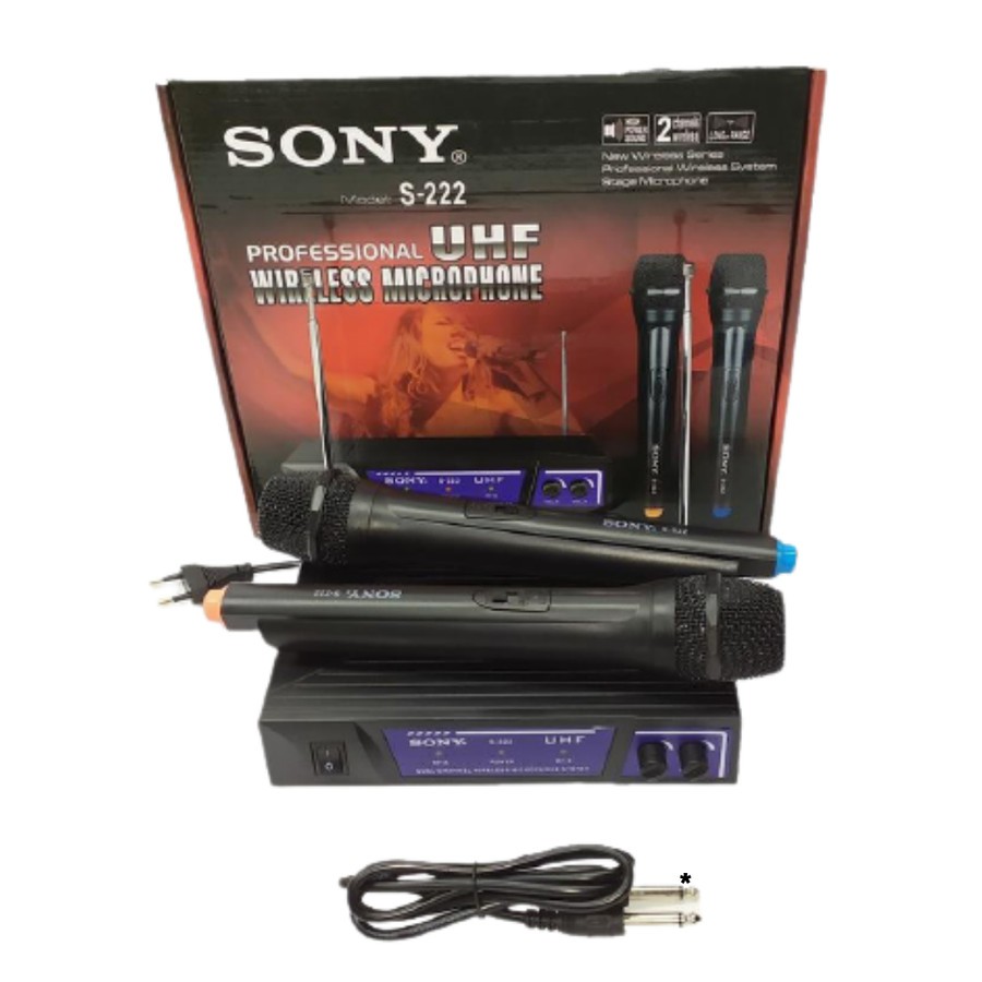 MICROPHONE SONY WIRELESS DOUBLE S 222- MIC SONY DOUBLE S 222 HANDLED MURAH