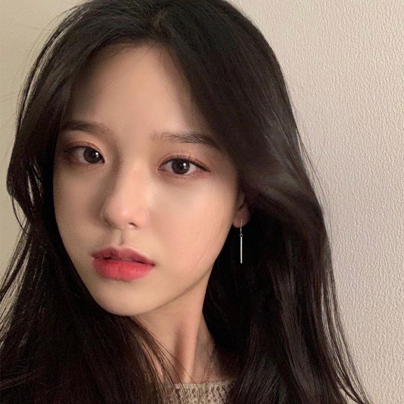 Papaozhu Minimalis S925 Perak Stik Menjuntai Anting Untuk Wanita Gadis Fashion Geometris Slim Bar Earring Perhiasan Aksesoris