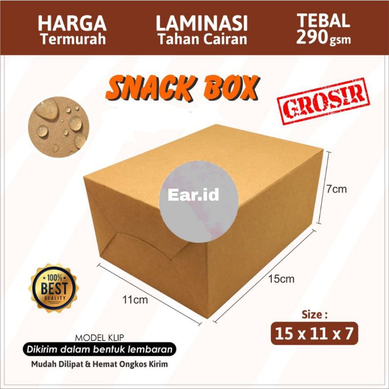 

Dus Snack Box Kraft 290gsm Kotak Kue Kotak Snack Kotak Makanan