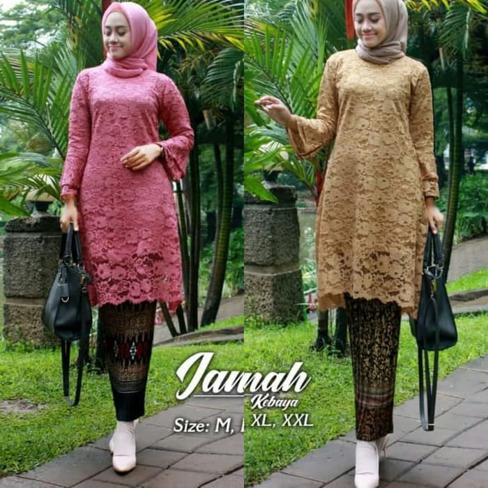 Set  Kebaya Brokat Tunik Kebaya Kurung Brukat