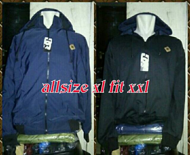 jaket bolak balik jumbo navy