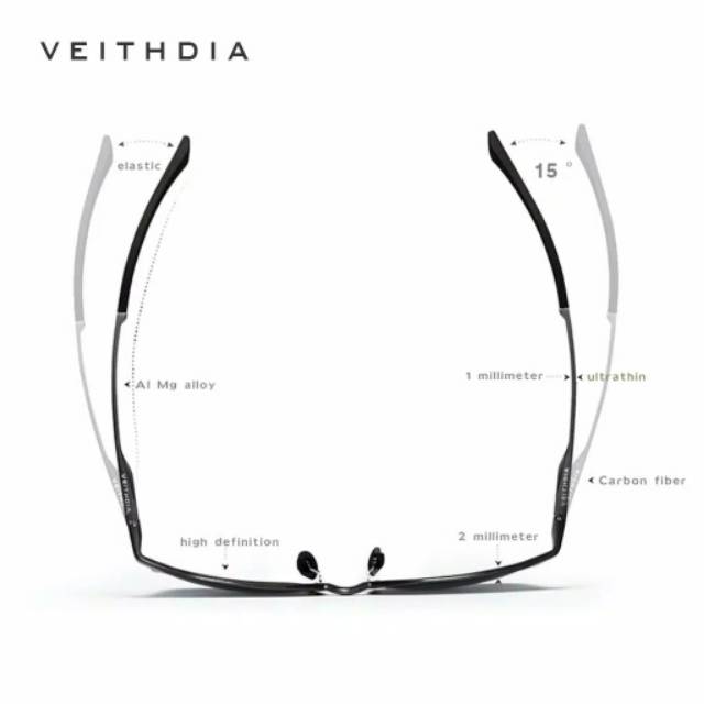 COD Veithdia Kacamata Polarized Anti Ultraviolet Pria Wanita