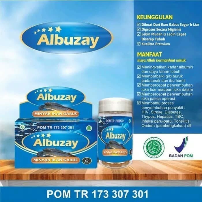 Kapsul Minyak Albuzay Ikan Gabus kutuk Oil BPOM POM Asli original 60 Kapsul