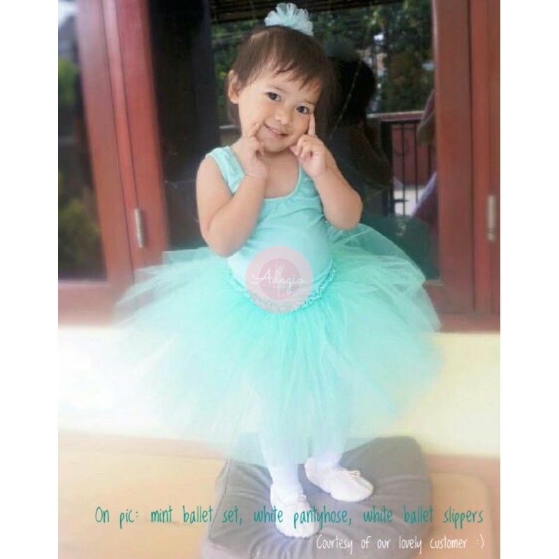 BAJU BALET BALLET SET LEOTARD TUTU TARI GYM BAJU PESTA ANAK POLKADOT PINK ROSE ATASAN SENAM BALERINA